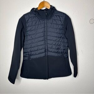 New Balance Women's Quilted Hooded Zip Up Jacket Black Size Large